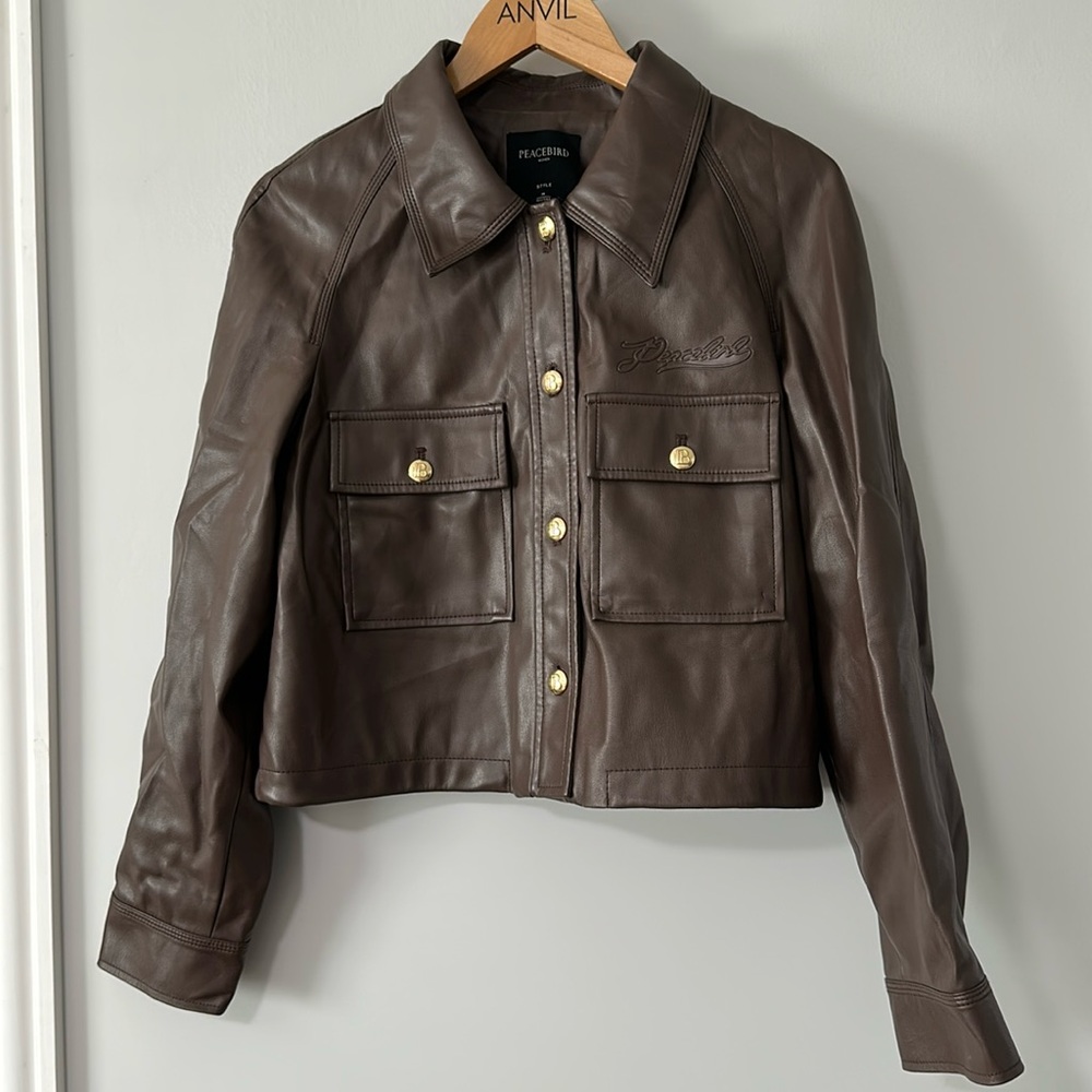 Peace bird vegan leather jacket